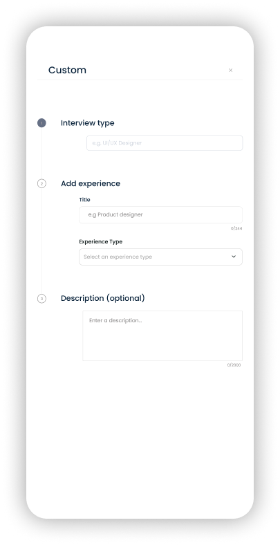 Usability testing home screen